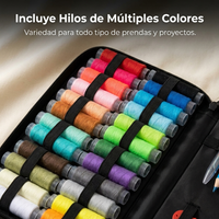 Kit de Costura Completo Portátil con Hilos Agujas Tijera y Cinta Métrica