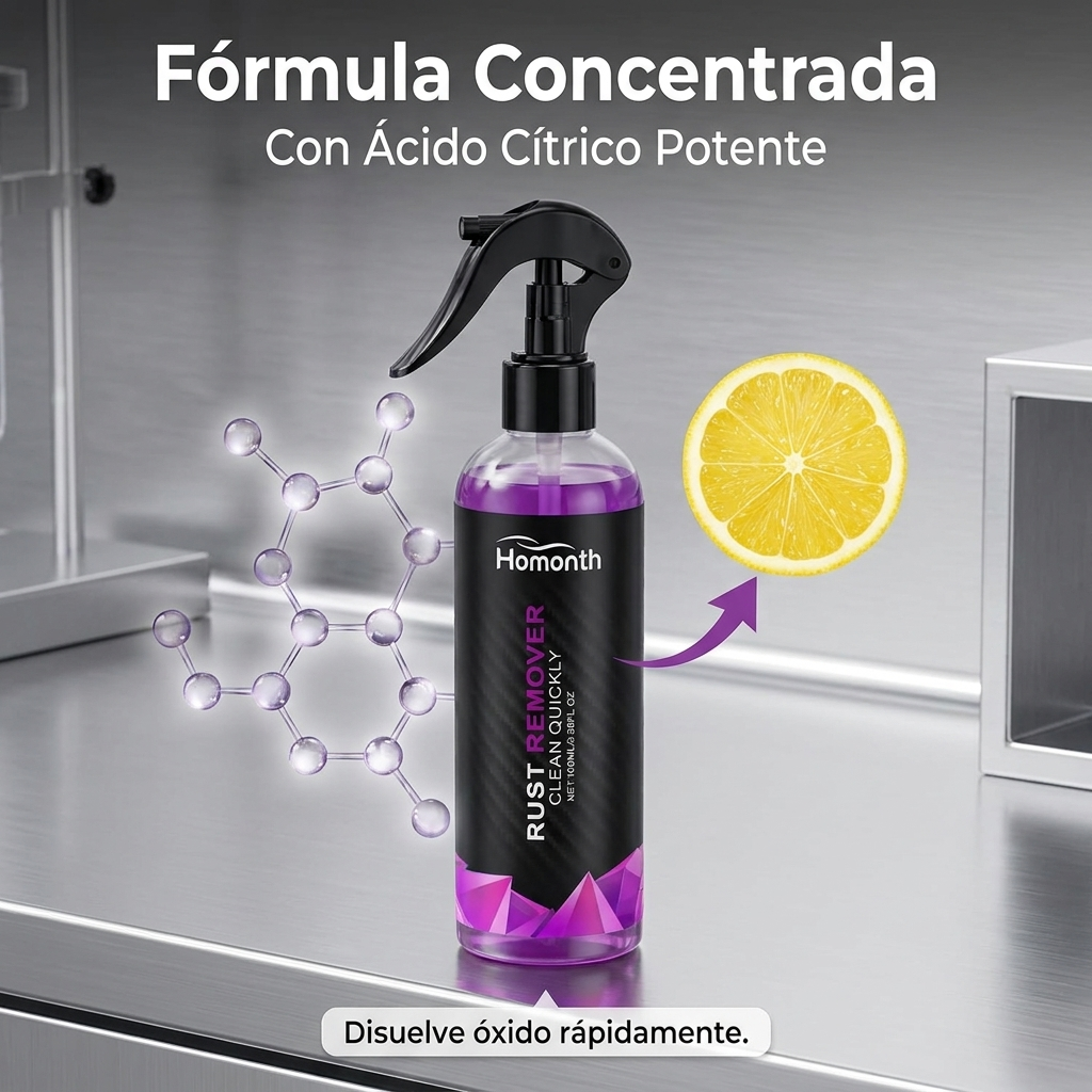 Spray Quitaóxido 100ml Kit Paño Esponja Ácido Cítrico Metal