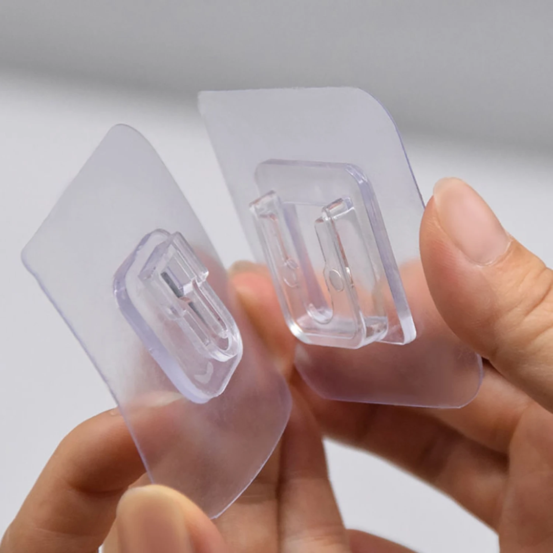 Ganchos Adhesivos Transparentes sin Perforación x5