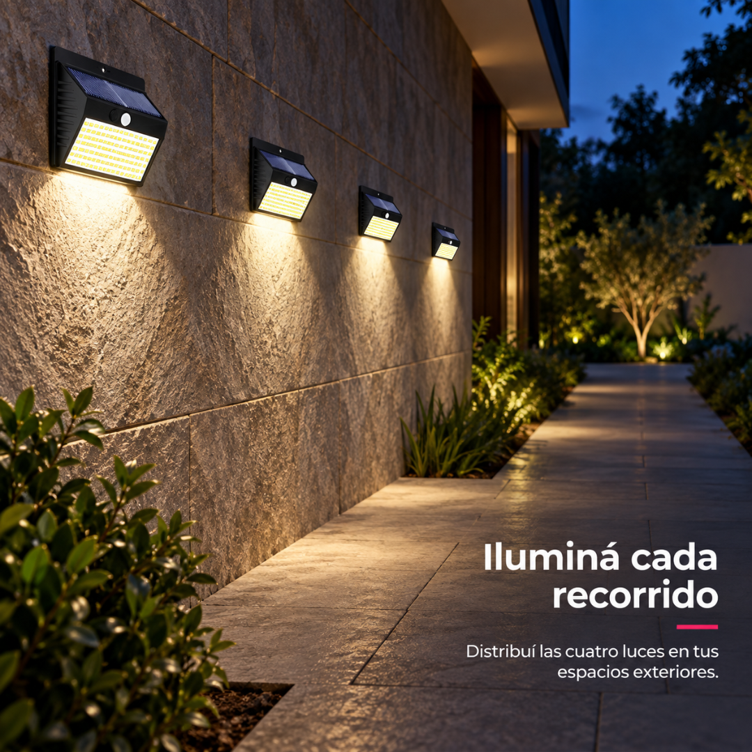 Luces Solares de 138 LED con Sensor Ecoinnova - Pack de 4