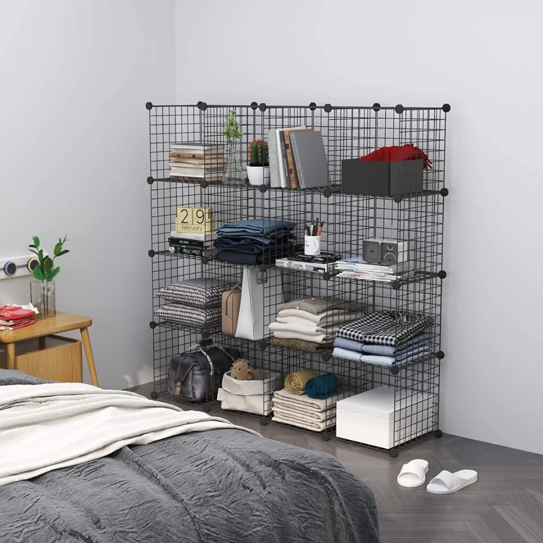 Estantería Organizadora Modular Con Malla De Hierro 8 Cubos