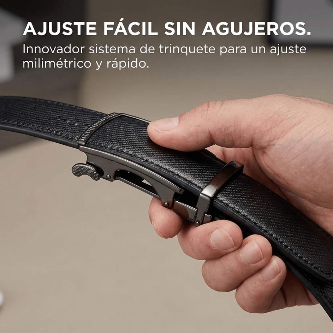 Cinturón De Cuero Para Hombre Con Ajuste Fácil sin Agujeros - Muy Moderna Uruguay