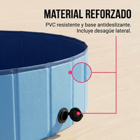 Piscina Plegable Rígida de 160 cm para Perros, Mascotas y Niños