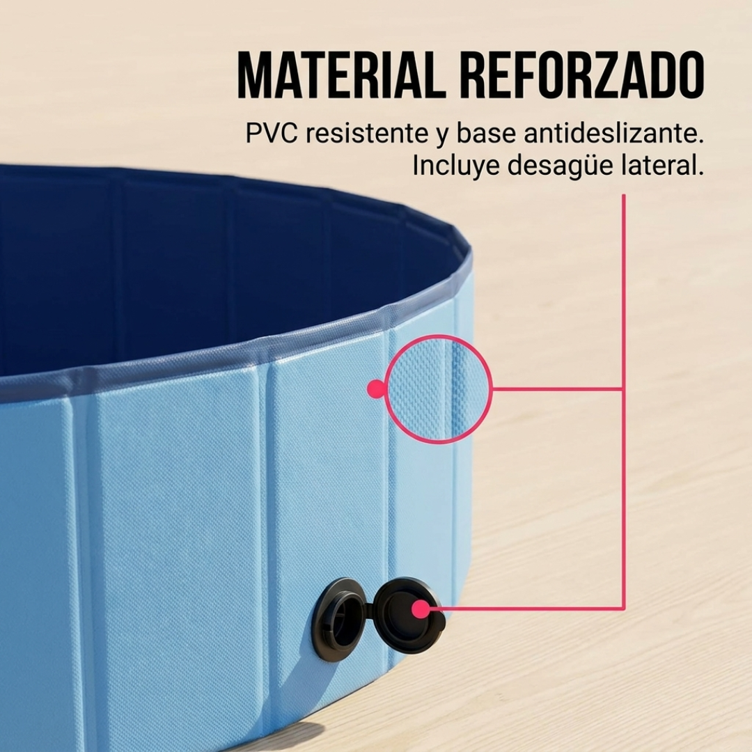 Piscina Plegable Rígida de 160 cm para Perros, Mascotas y Niños