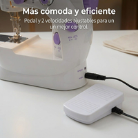 Máquina De Coser Portátil Eléctrica Con Pedal Y Luz