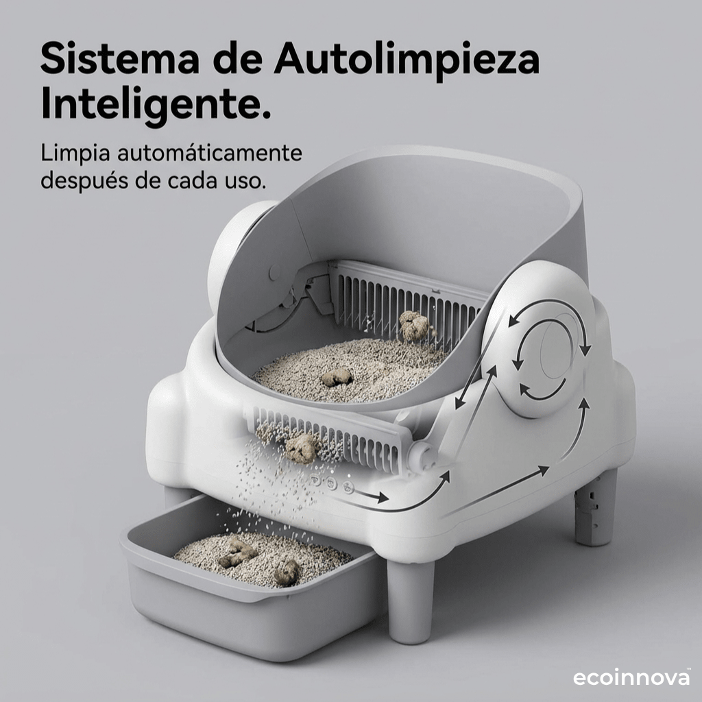 Arenero Gato Automático Autolimpiante Open Top - Ecoinnova - Muy Moderna Uruguay