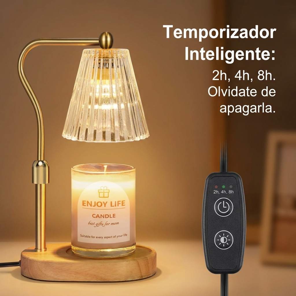 Lámpara Calentadora Velas Regulable Sin Llama Temporizador