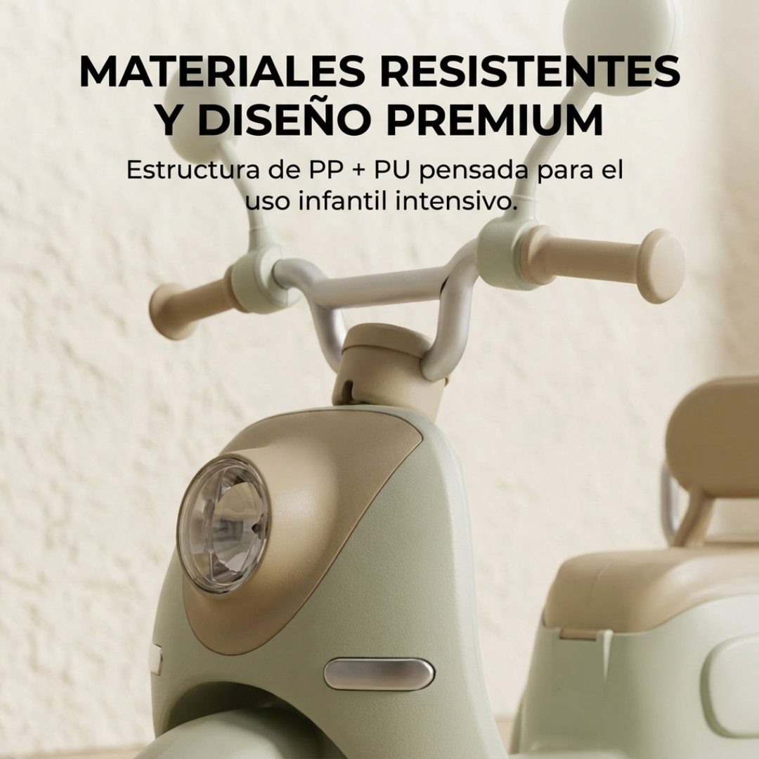 Moto Eléctrica Infantil 12V Scooter Doble Asiento + Control Remoto