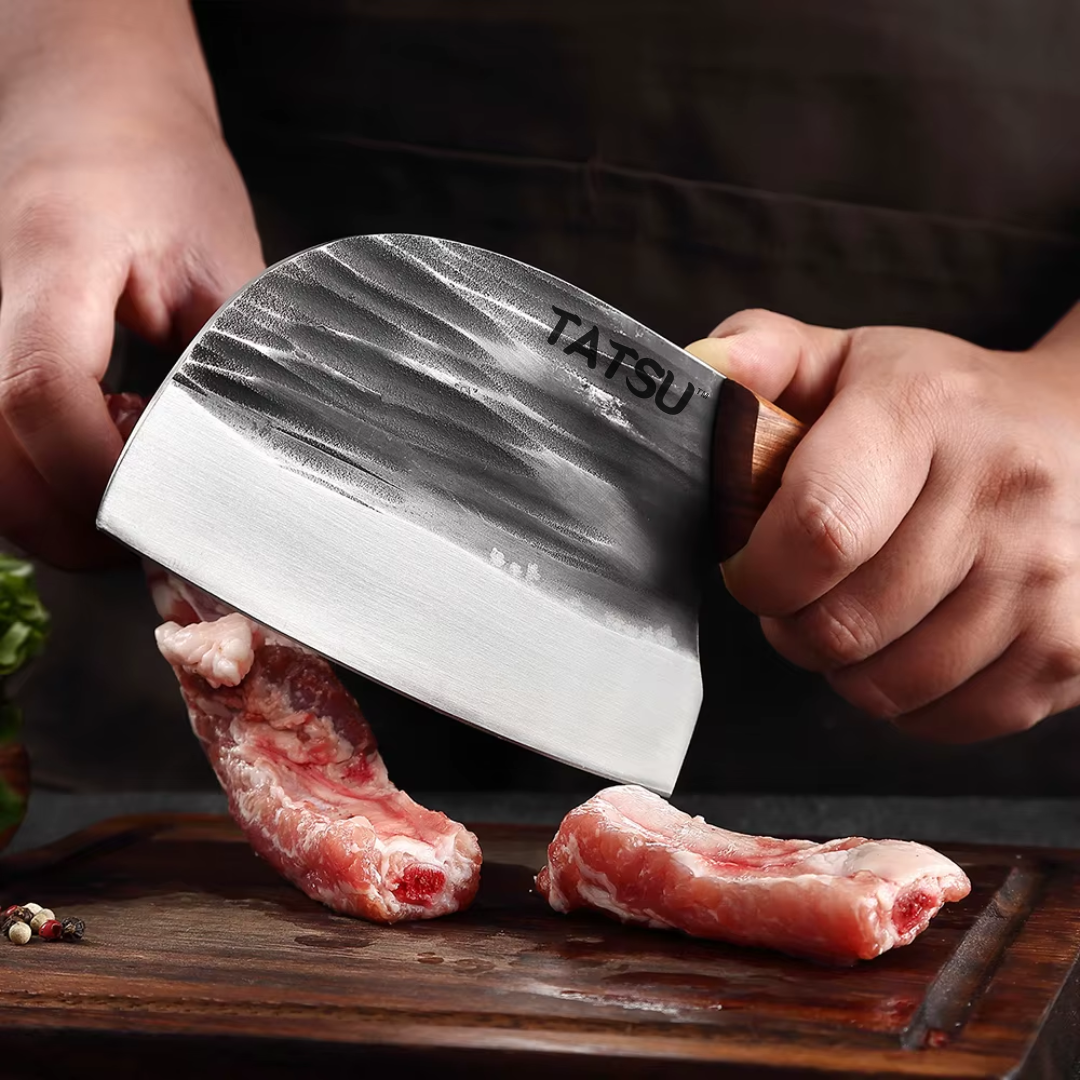 Cuchillo Carnicero TATSU™ Fushin con Funda de Cuero