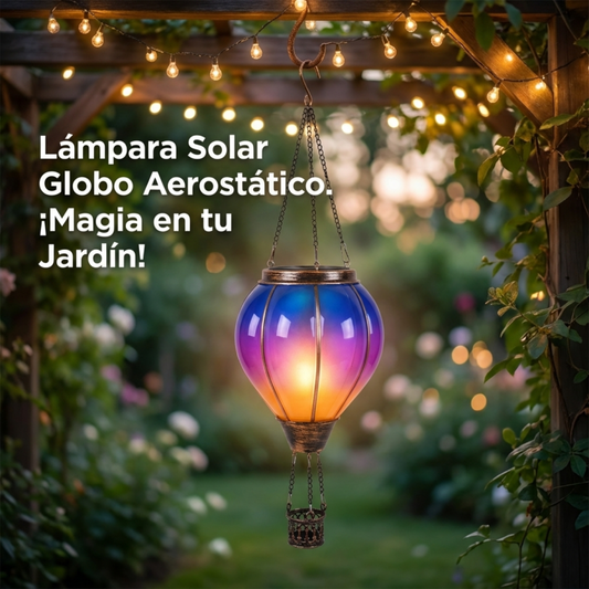 Lámpara Solar Globo Aerostático Colgante Decorativa Jardín - Muy Moderna Uruguay