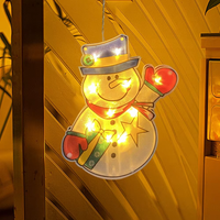 Set 3 Adornos Navideños de Ventana con Luz LED