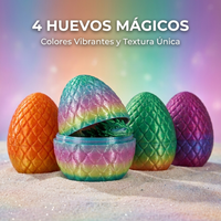 Set Coleccionable de 4 Dragones Articulados Impresos en 3D con Huevo
