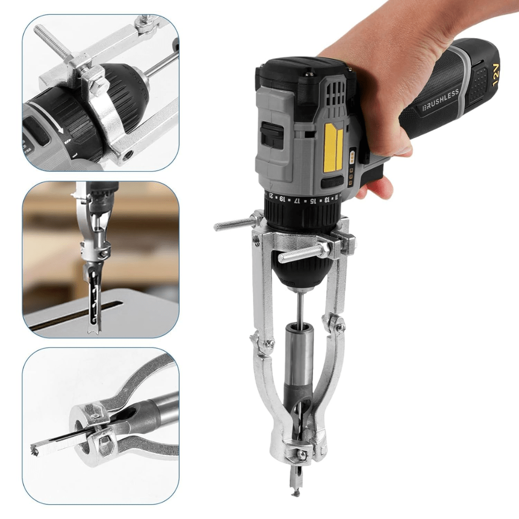 Adaptador Escopleador Taladro + 4 Mechas Cuadradas - Muy Moderna Uruguay