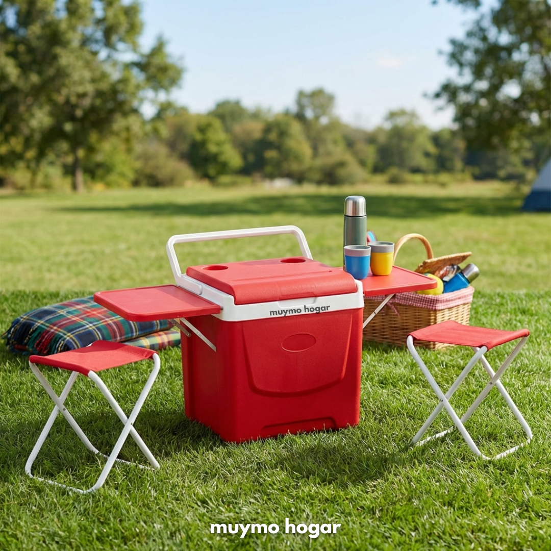 Conservadora Camping 32L con Mesa Integrada y Bancos - muymo hogar - Muy Moderna Uruguay