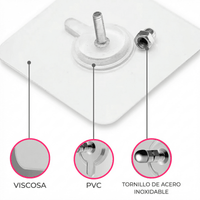 Pack x6 Adhesivos con Tornillo Sin Perforación Para Cocina Y Baño - Muy Moderna Uruguay