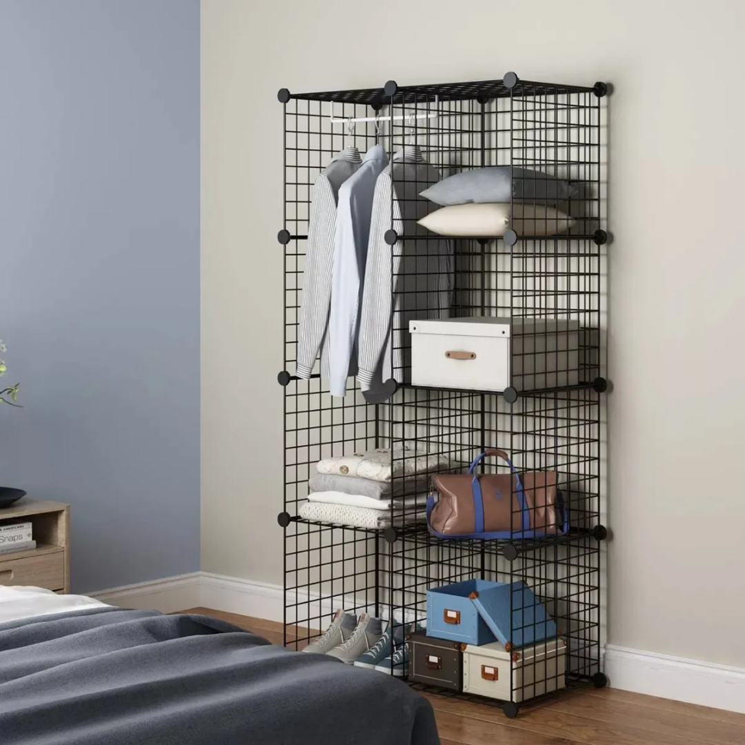 Estantería Organizadora Modular Con Malla De Hierro 8 Cubos
