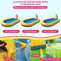 Piscina Inflable Infantil 170cm Con Rociador De Dinosaurio