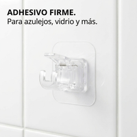 Soportes Adhesivos para Barra de Cortina x8 Sin Perforar