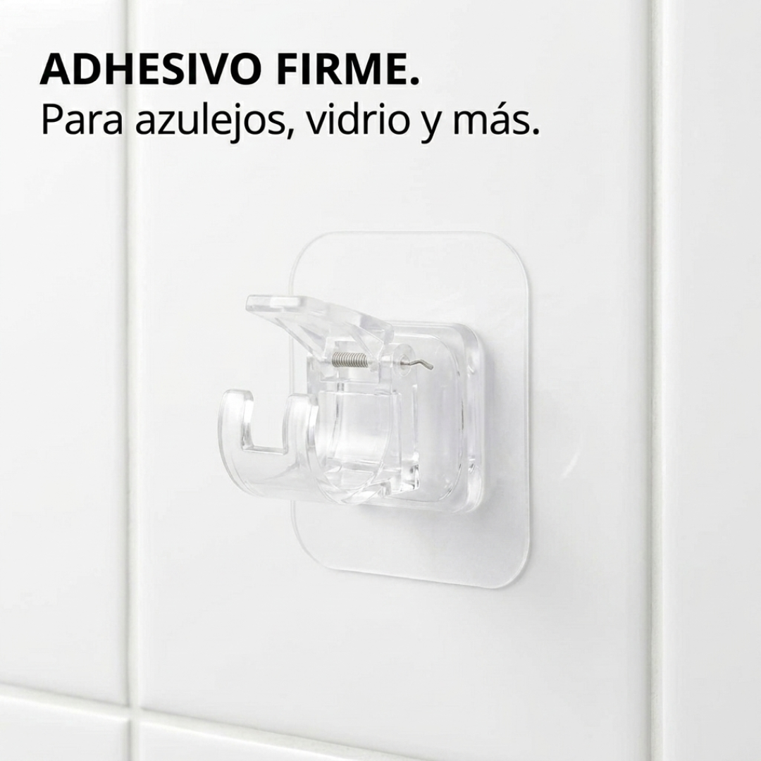 Soportes Adhesivos para Barra de Cortina x8 Sin Perforar