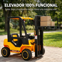 Camión Montacargas a Batería 12V para Niños - Elevador Funcional 4x4