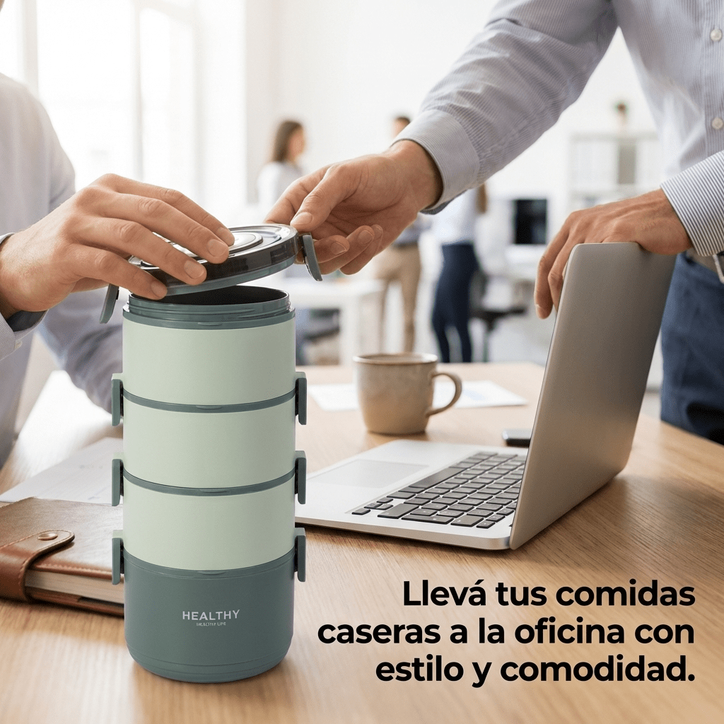 Luncheras Térmicas Apilables Acero Inox Pack x4 - Muy Moderna Uruguay