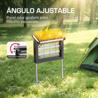 Lámpara Mata Mosquitos Solar UV para Exterior e Interior