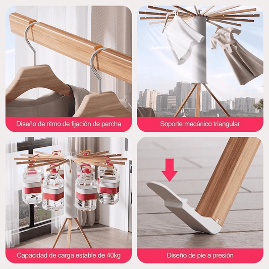 Tendedero De Ropa Plegable Extensible Redondo - Muy Moderna Uruguay