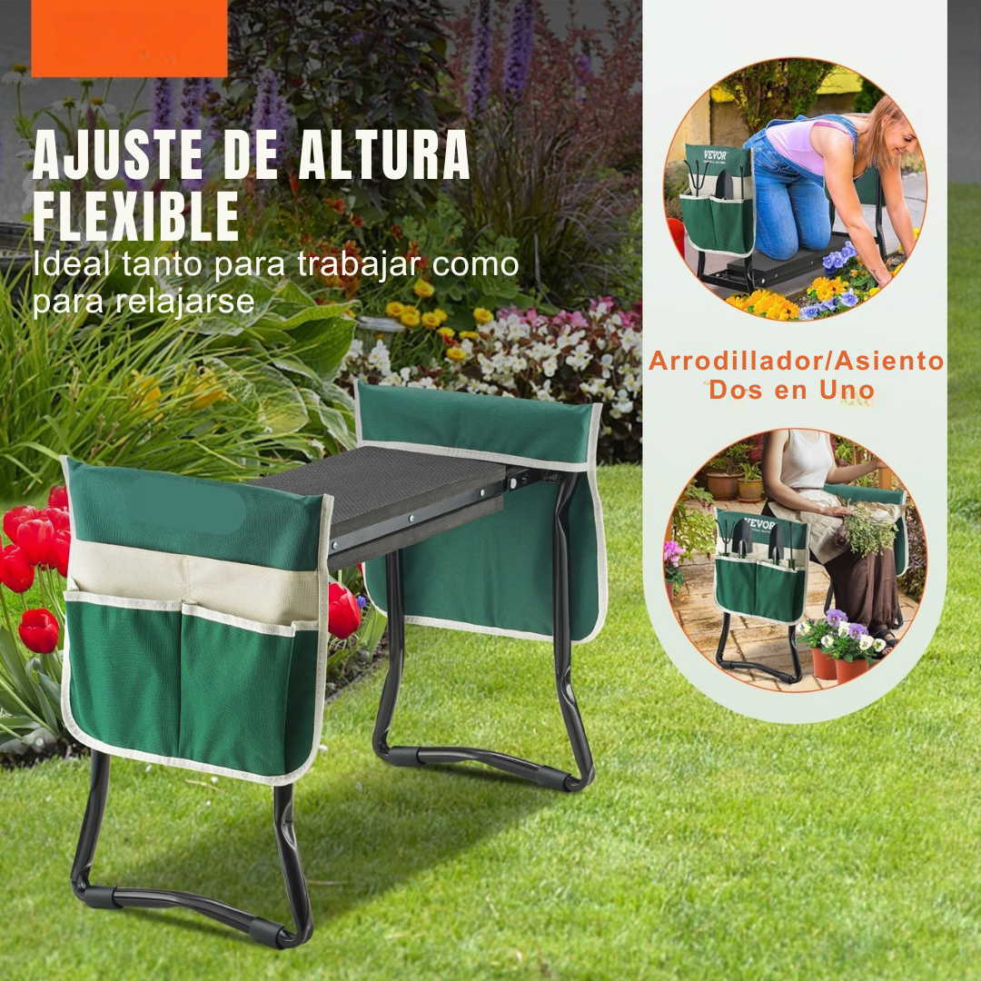 Asiento Arrodillador Plegable para Jardinería