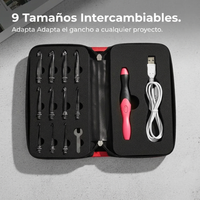Kit Crochet con luz LED Recargable 9 Tamaños Intercambiables