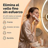Depiladora Facial Cejas 2 en 1 Recargable LED