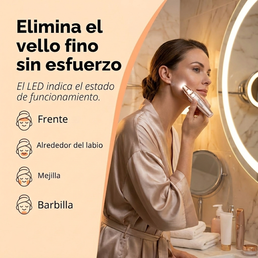 Depiladora Facial Cejas 2 en 1 Recargable LED