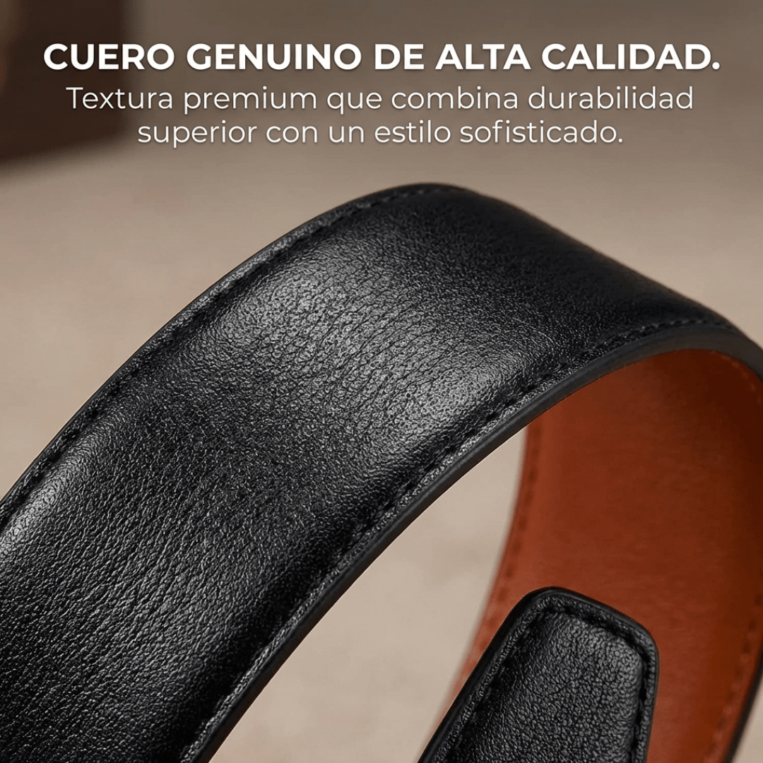 Cinturón De Cuero Para Hombre Con Ajuste Fácil sin Agujeros - Muy Moderna Uruguay