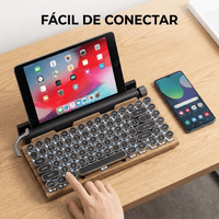 Teclado Bluetooth Mecánico Retro Switch Blue Inalámbrico - Muy Moderna Uruguay