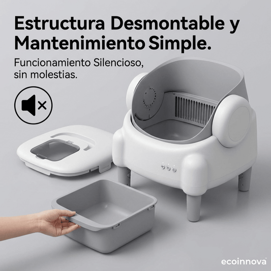 Arenero Gato Automático Autolimpiante Open Top - Ecoinnova - Muy Moderna Uruguay