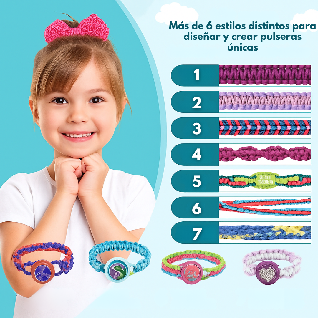 Kit Para Crear Pulseras de Hilo con Telar y Accesorios para Niños