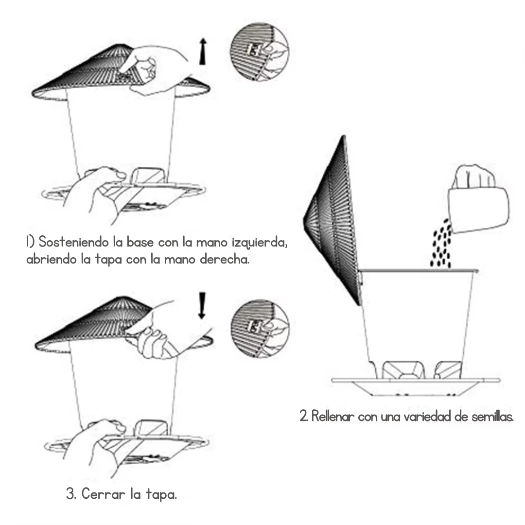 Comedero Automático Colgante para Pájaros