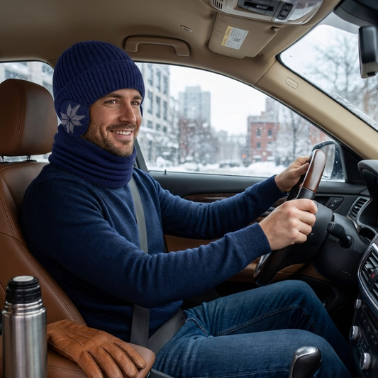 Gorro con Orejeras y Cuello Bufanda Set Tejido