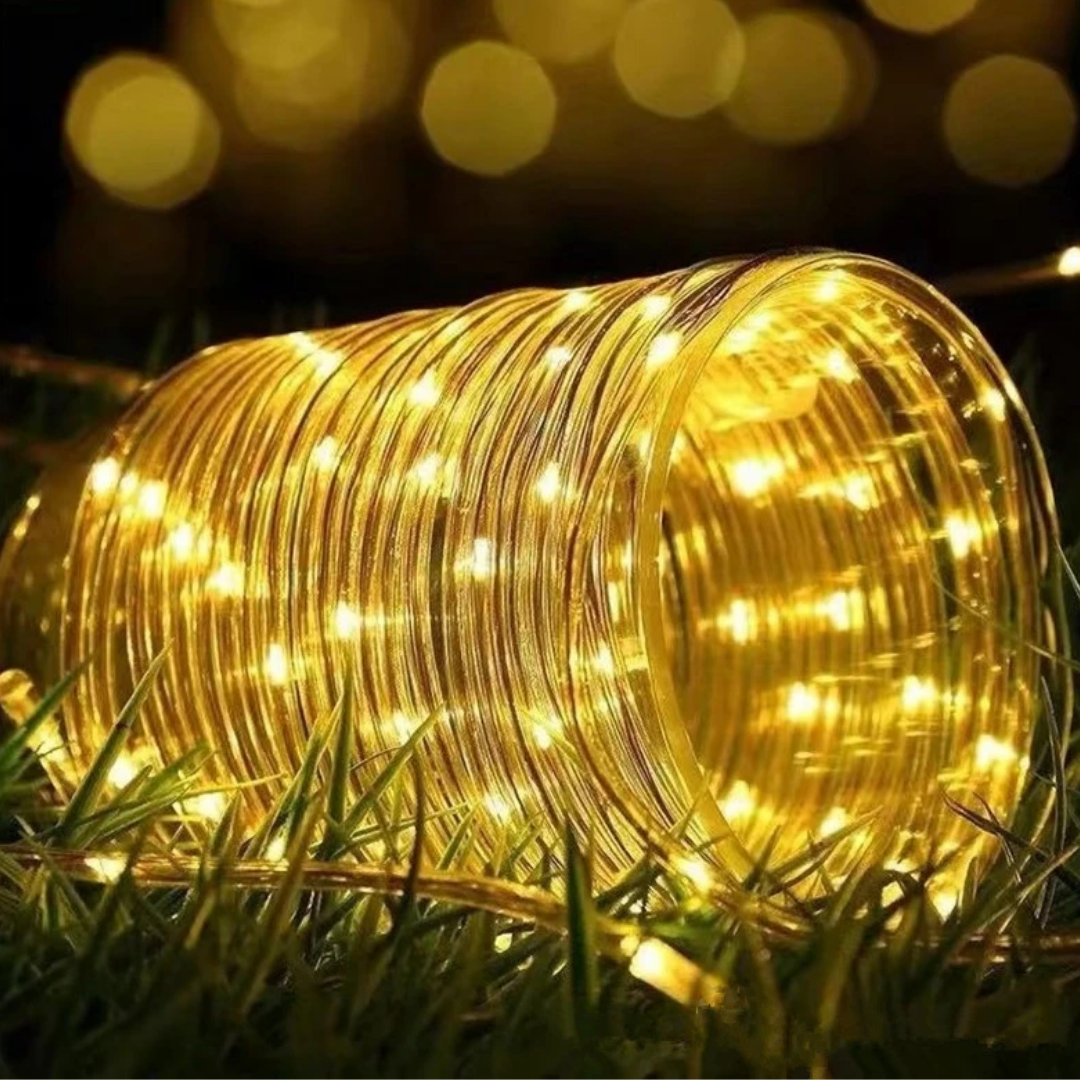 Guirnalda Solar en Tubo Impermeable Luces LED 20mts