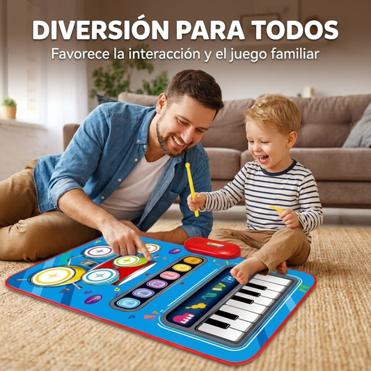 Alfombra Musical Interactiva 2 en 1 Piano y Tambor