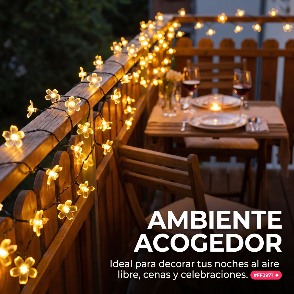 Guia de Flores Solares de Exterior 12m ecoinnova