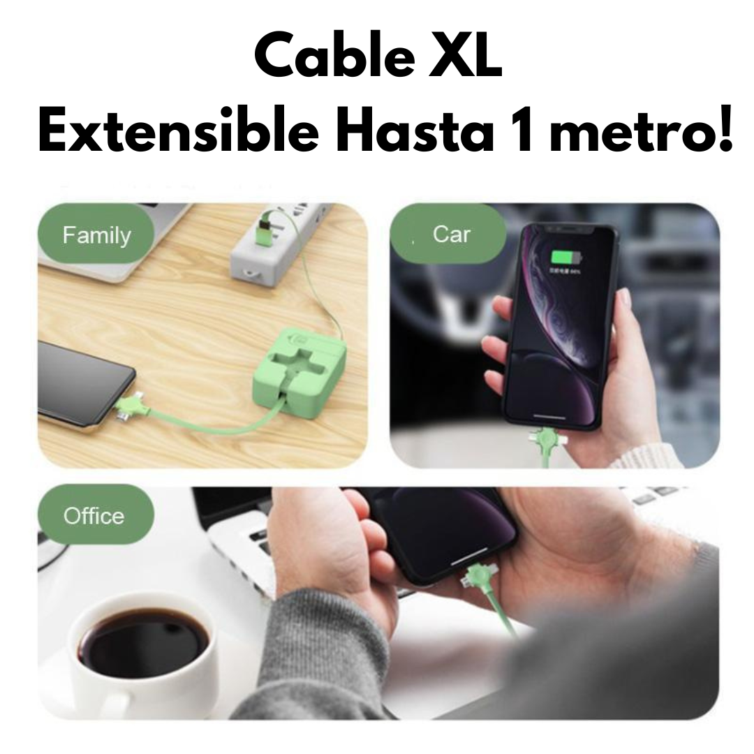 Cable de Carga 3 en 1 con Soporte para Celular