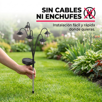Farol Solar Vintage para Jardín Exterior 64 cm – 6 LED Pack x2