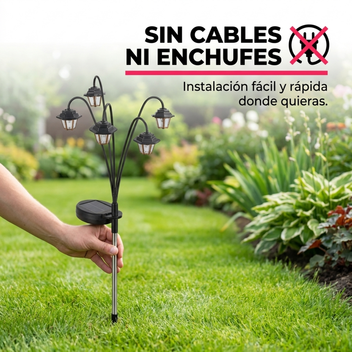 Farol Solar Vintage para Jardín Exterior 64 cm – 6 LED Pack x2