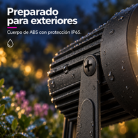 Set de 4 Focos LED Solares Orientables para Jardín