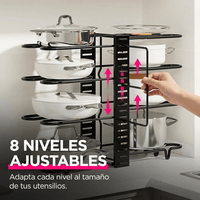 Organizador de Ollas y Sartenes 8 Niveles Ajustable - Muy Moderna Uruguay