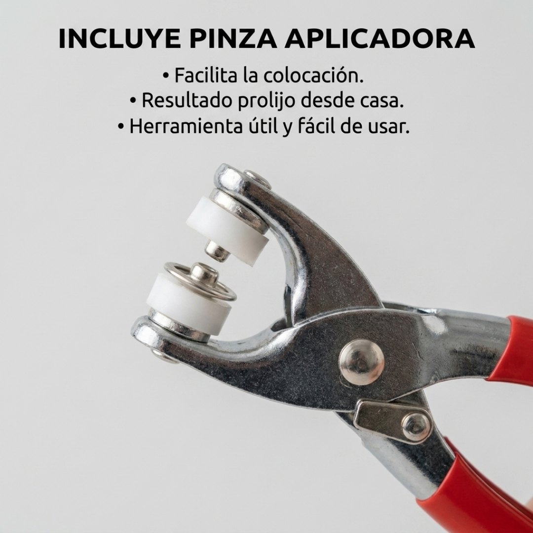Kit de 100 Broches a Presión con Pinza