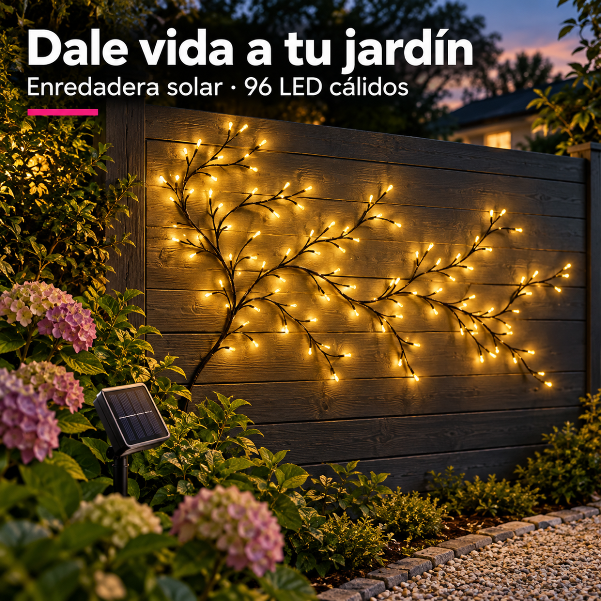 Enredadera Solar 96 LED para Pared y Balcón - Ecoinnova