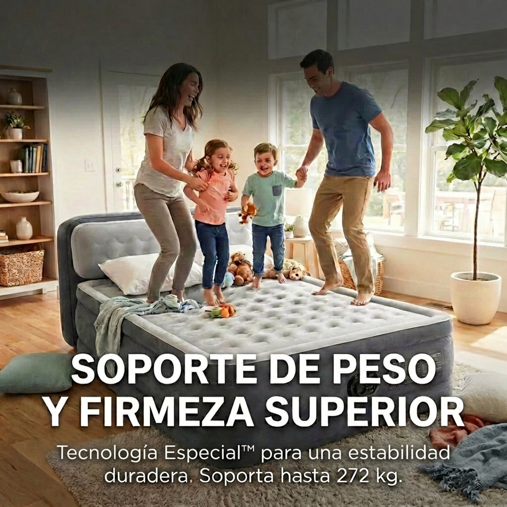 Colchón AutoInflable 2 Plazas Con Respaldo