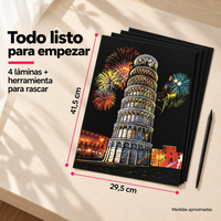 Kit de 4 Láminas para Rascar Scratch Art