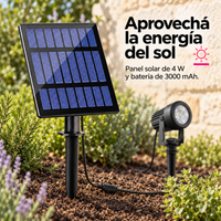 Set de 4 Focos LED Solares Orientables para Jardín